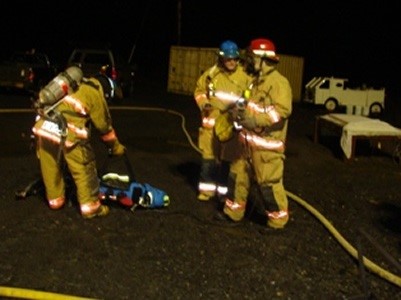 Firemen Gathering Outside